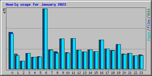 Hourly usage for January 2023