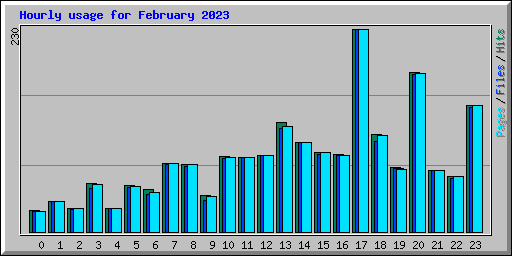Hourly usage for February 2023